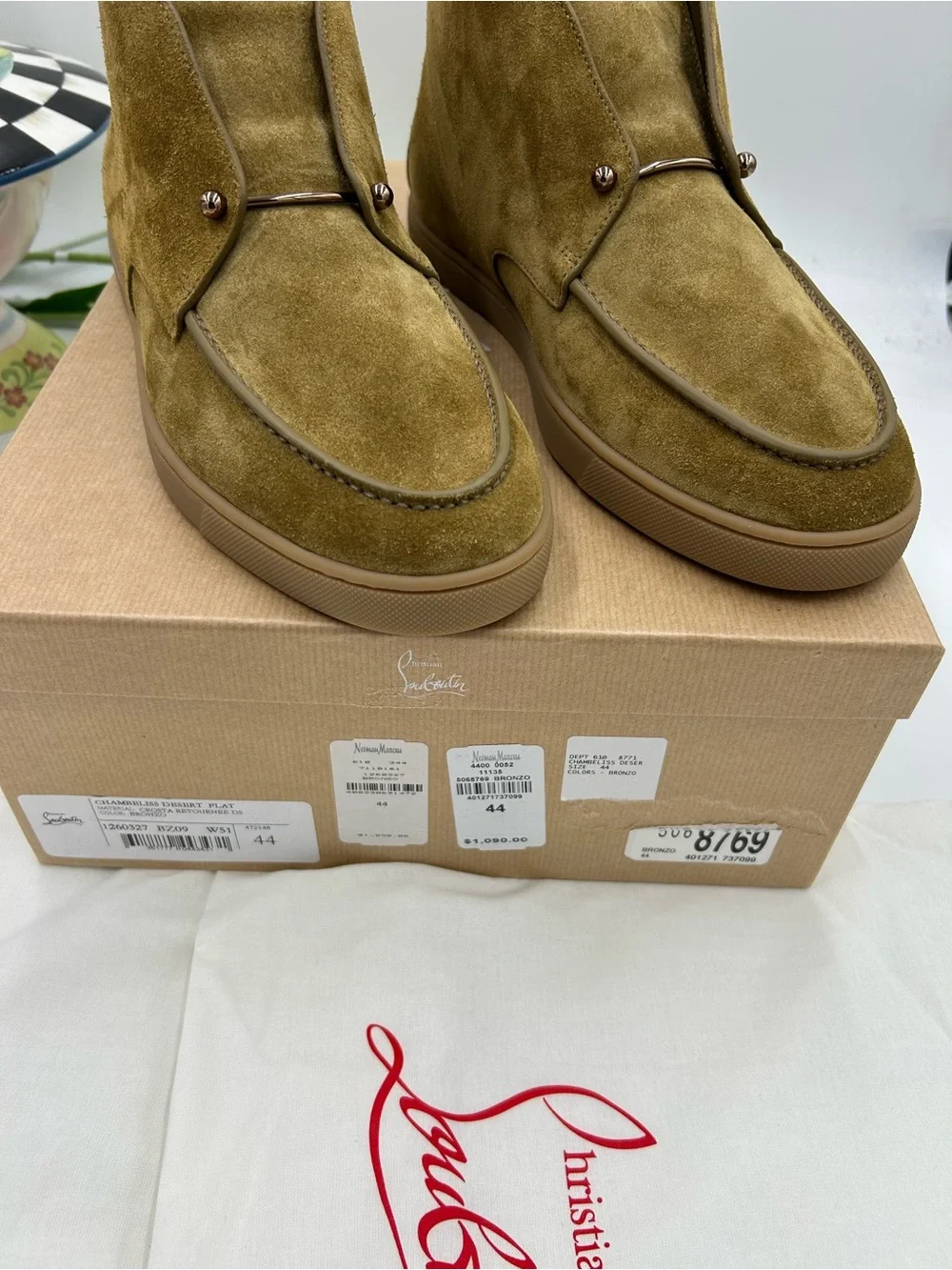 Men's Christian Louboutin CHAMBELISS suede boots size 44/11 US made in Italy